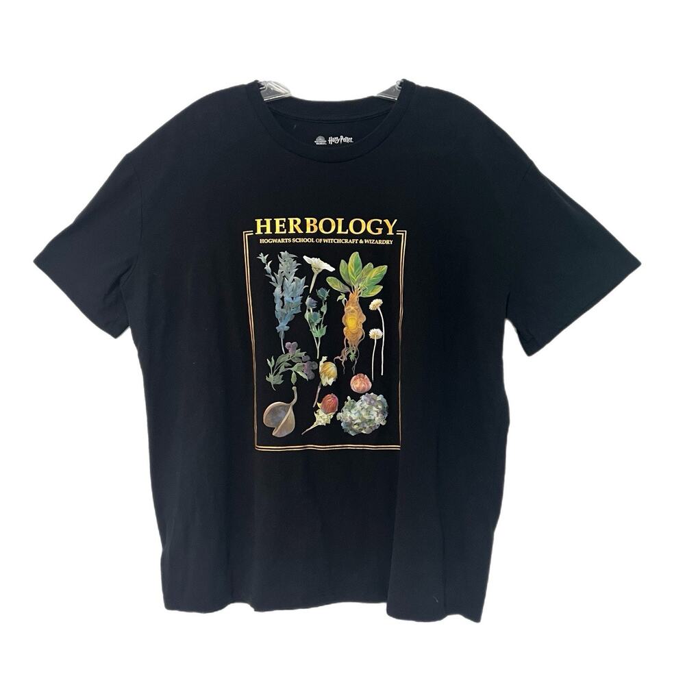 Harry Potter Herbology Tee T-Shirt Adult Unisex Size XXL Black 